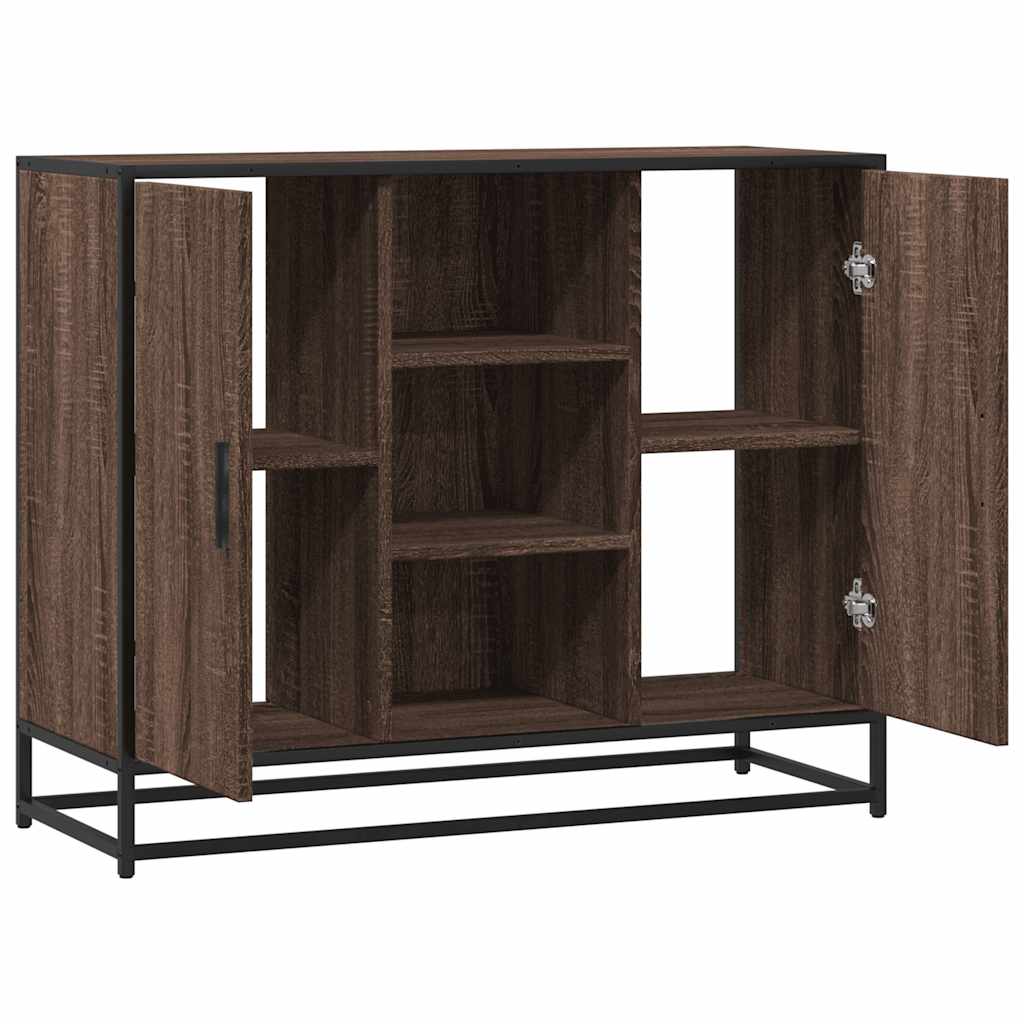 Sideboard, brown oak, 92x35x76cm, engineered wood