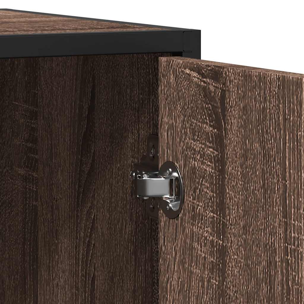 Sideboard, brown oak, 92x35x76cm, engineered wood