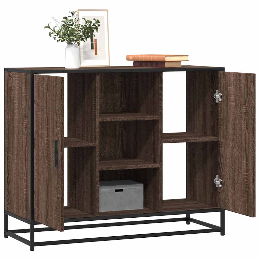 Sideboard, brown oak, 92x35x76cm, engineered wood