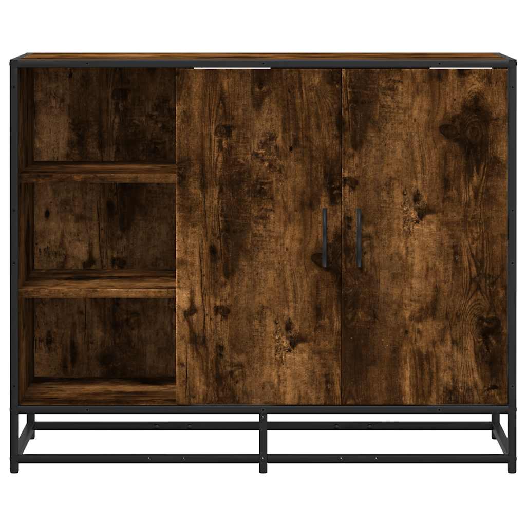 Šoninė spintelė, dūminio ąžuolo, 92x35x76cm, apdirbta mediena