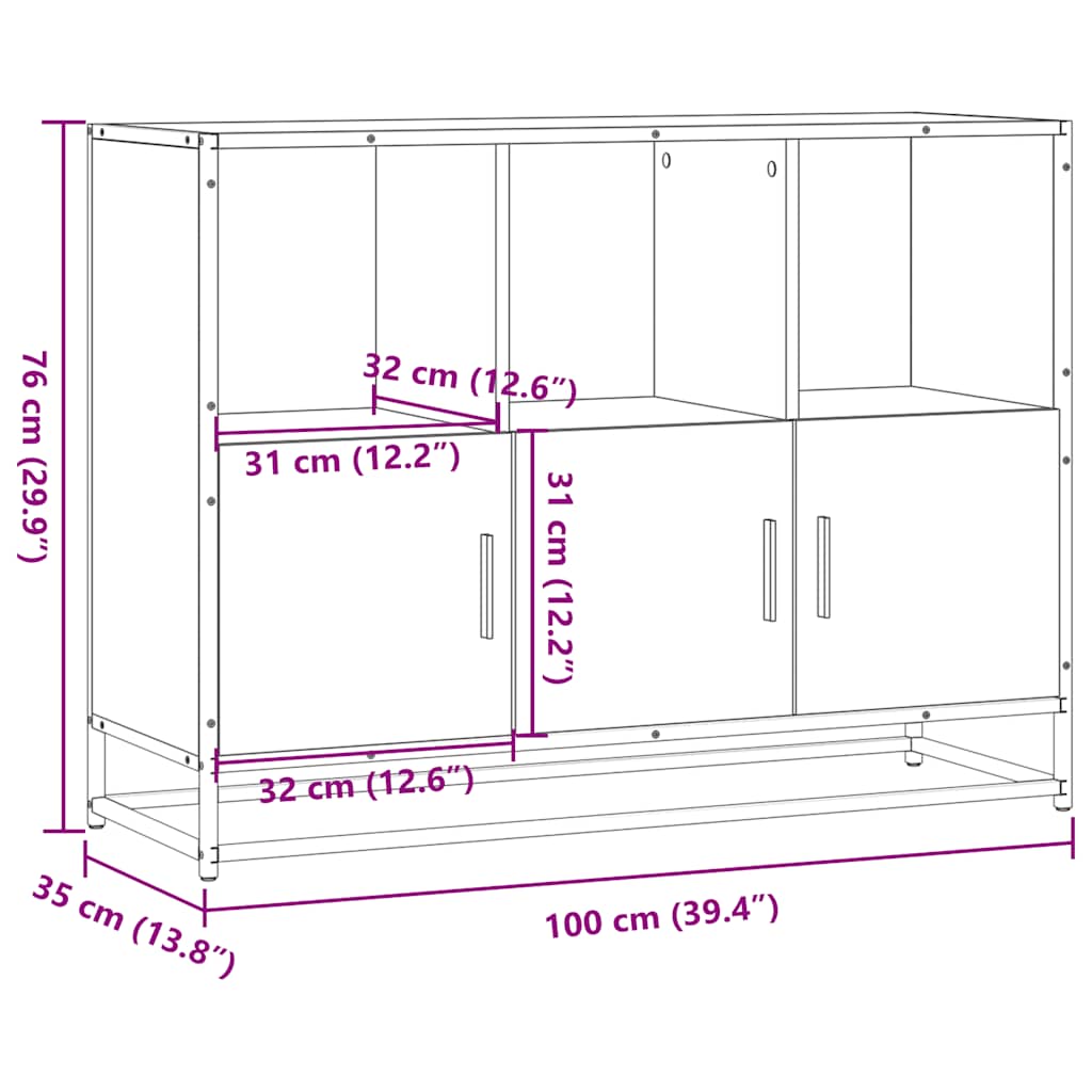 indauja Pilka Sonoma 100x35x76 cm Inžinierinė mediena
