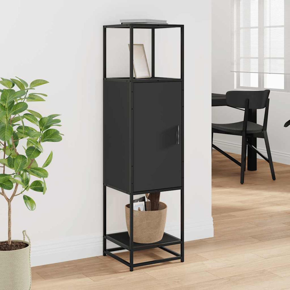 Highboard Black 35,5x35x139 cm Mediena ir metalas