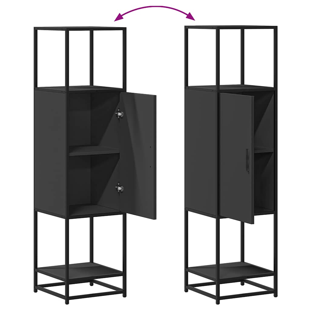 Highboard Black 35,5x35x139 cm Mediena ir metalas