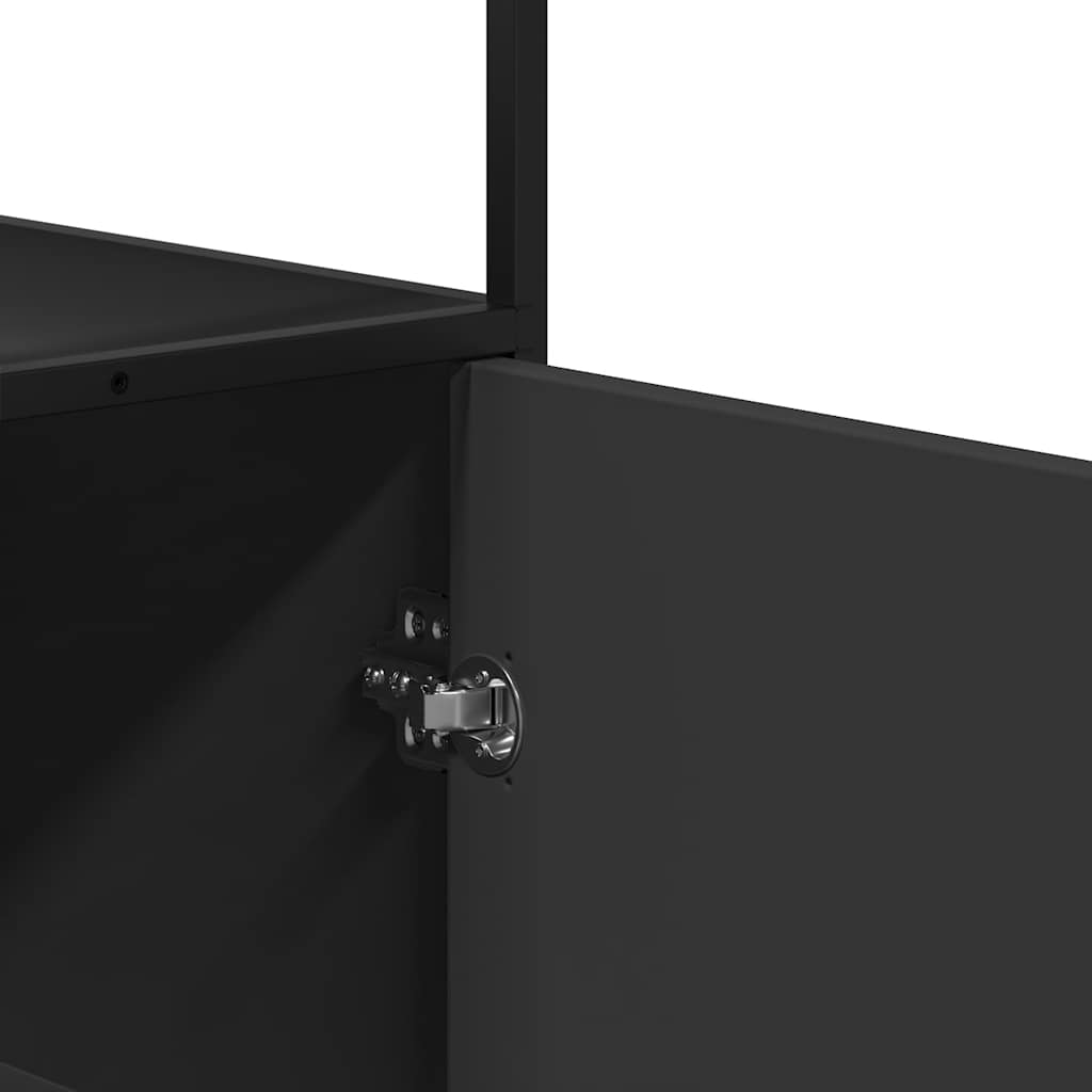 Highboard Black 35,5x35x139 cm Mediena ir metalas