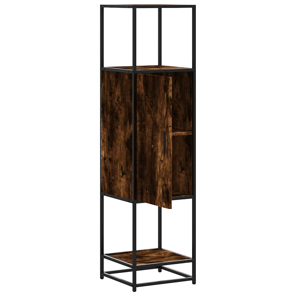 Highboard Rūkytas ąžuolas 35,5x35x139 cm Mediena ir metalas