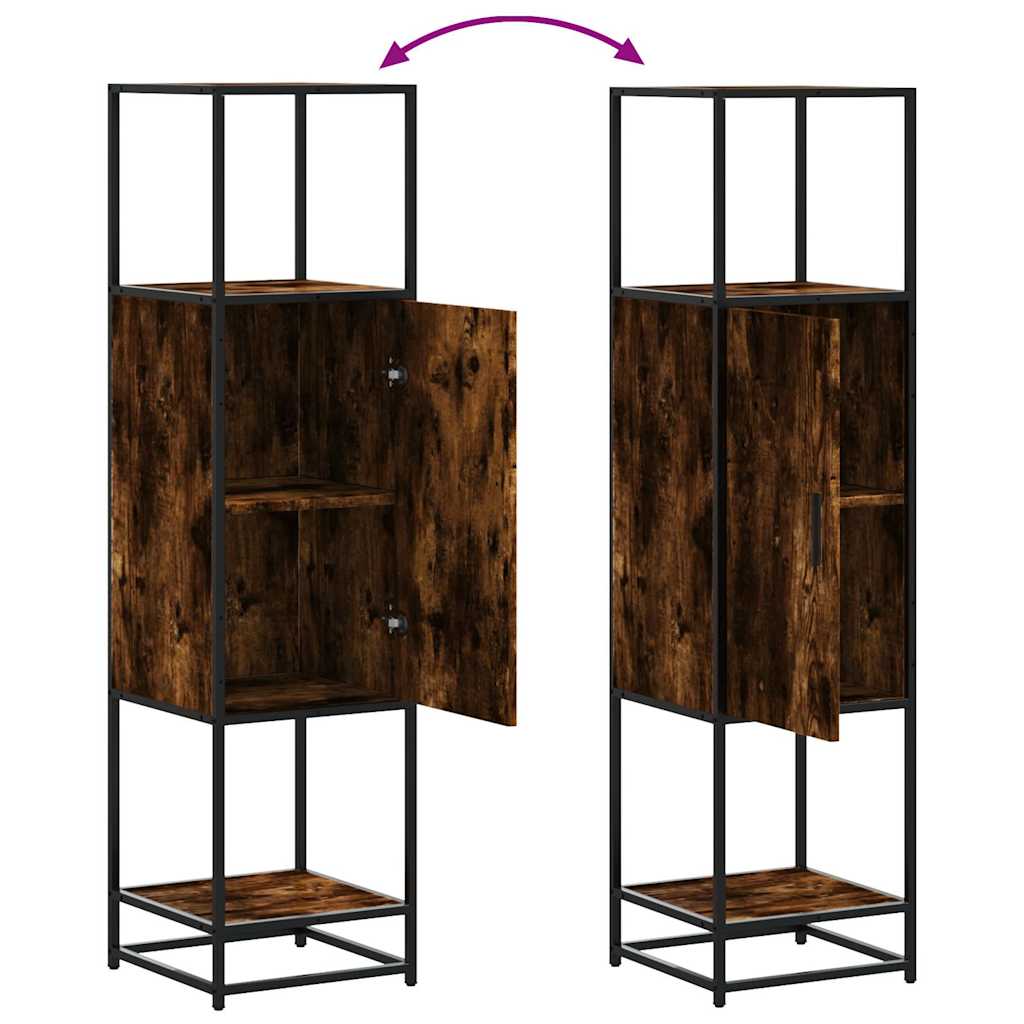 Highboard Rūkytas ąžuolas 35,5x35x139 cm Mediena ir metalas