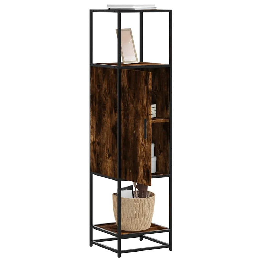 Highboard Rūkytas ąžuolas 35,5x35x139 cm Mediena ir metalas