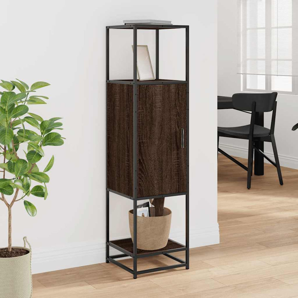 Highboard Rudas ąžuolas 35,5x35x139 cm Mediena ir metalas