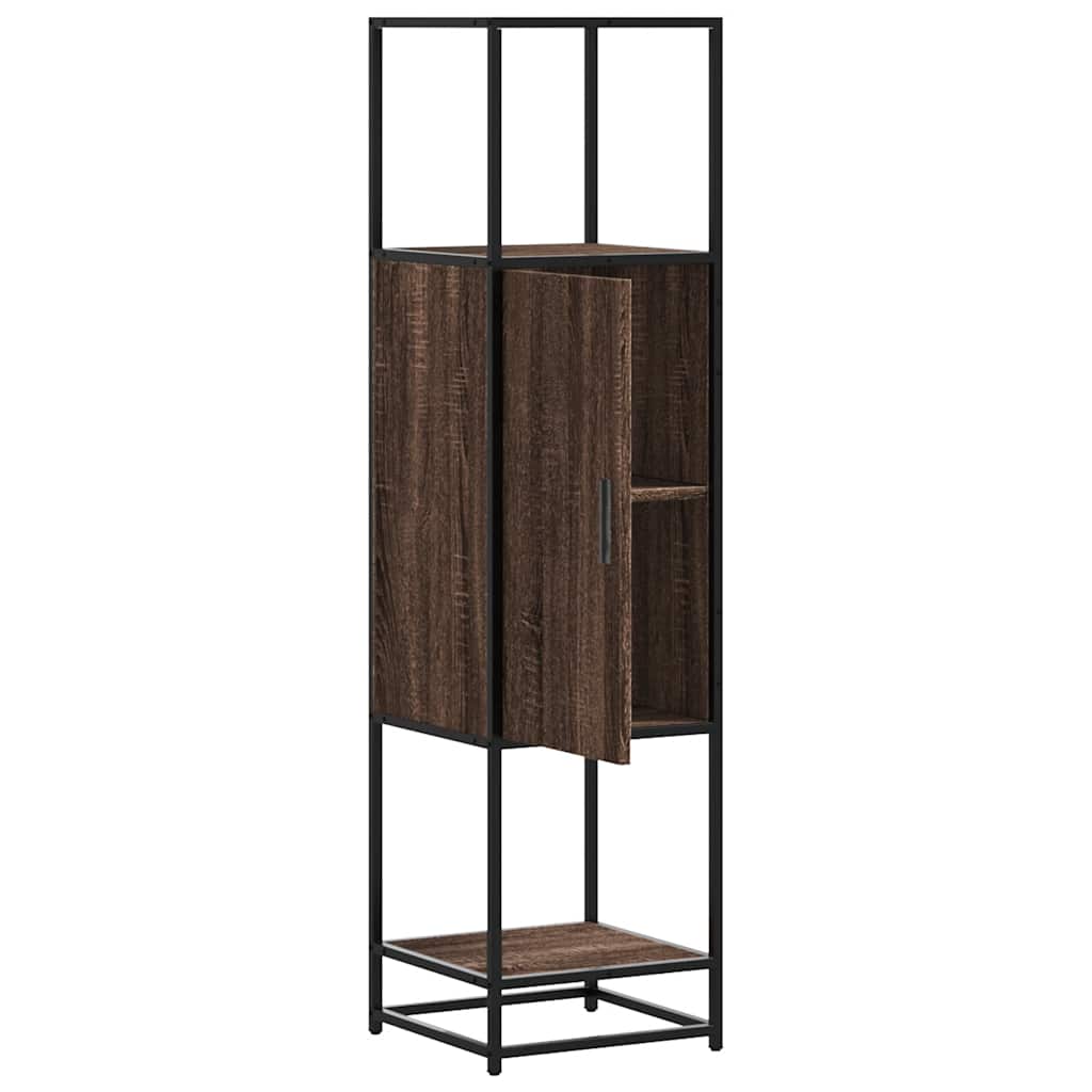Highboard Rudas ąžuolas 35,5x35x139 cm Mediena ir metalas