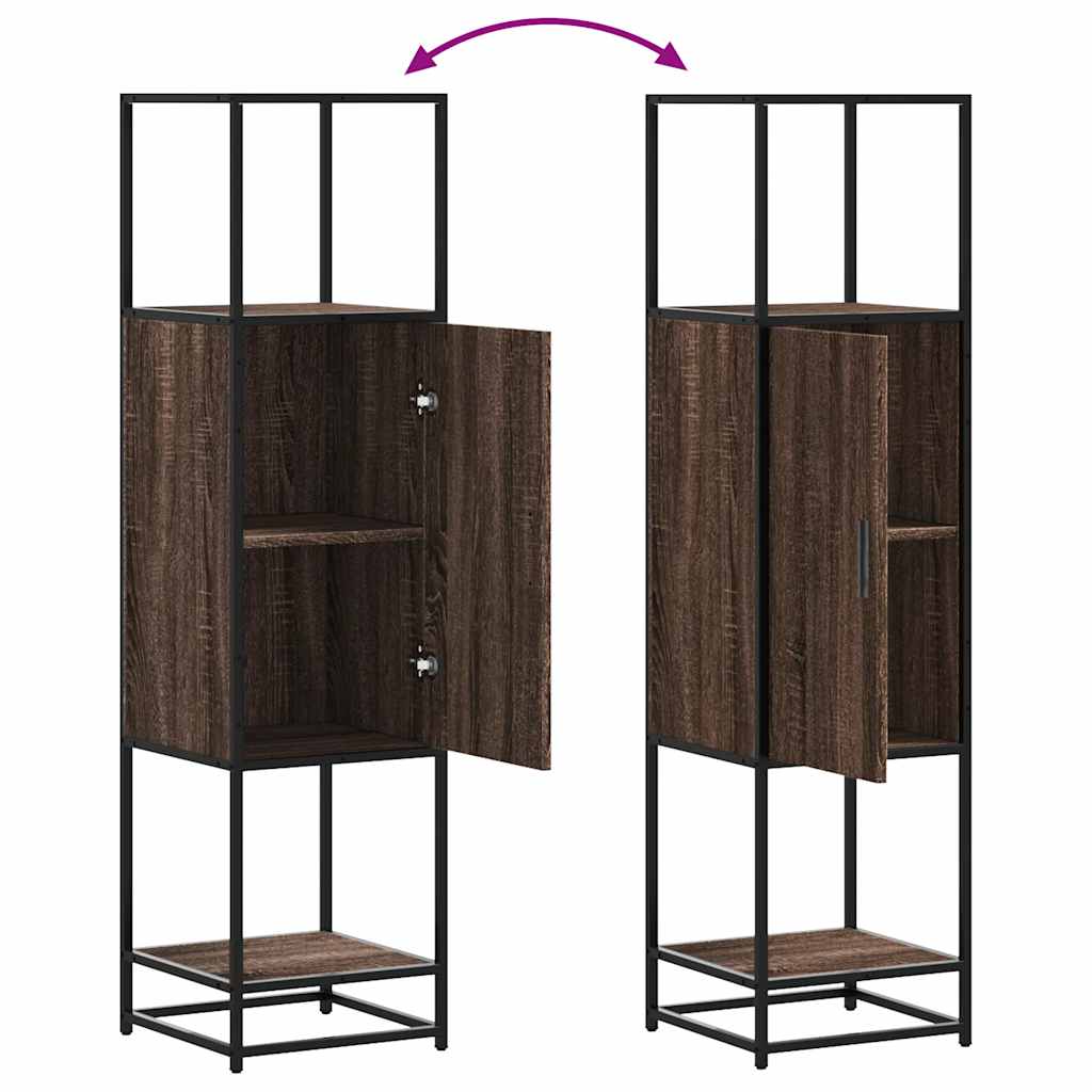 Highboard Rudas ąžuolas 35,5x35x139 cm Mediena ir metalas