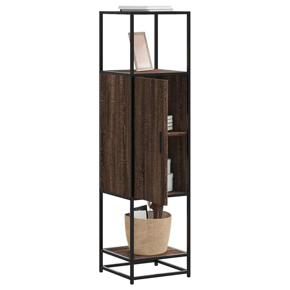 Highboard Rudas ąžuolas 35,5x35x139 cm Mediena ir metalas