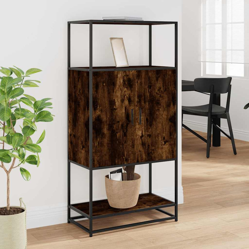 Highboard rūkytas ąžuolas 68x35x139 cm Mediena ir metalas