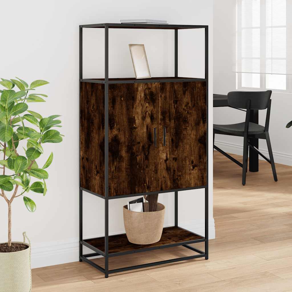 Highboard rūkytas ąžuolas 68x35x139 cm Mediena ir metalas