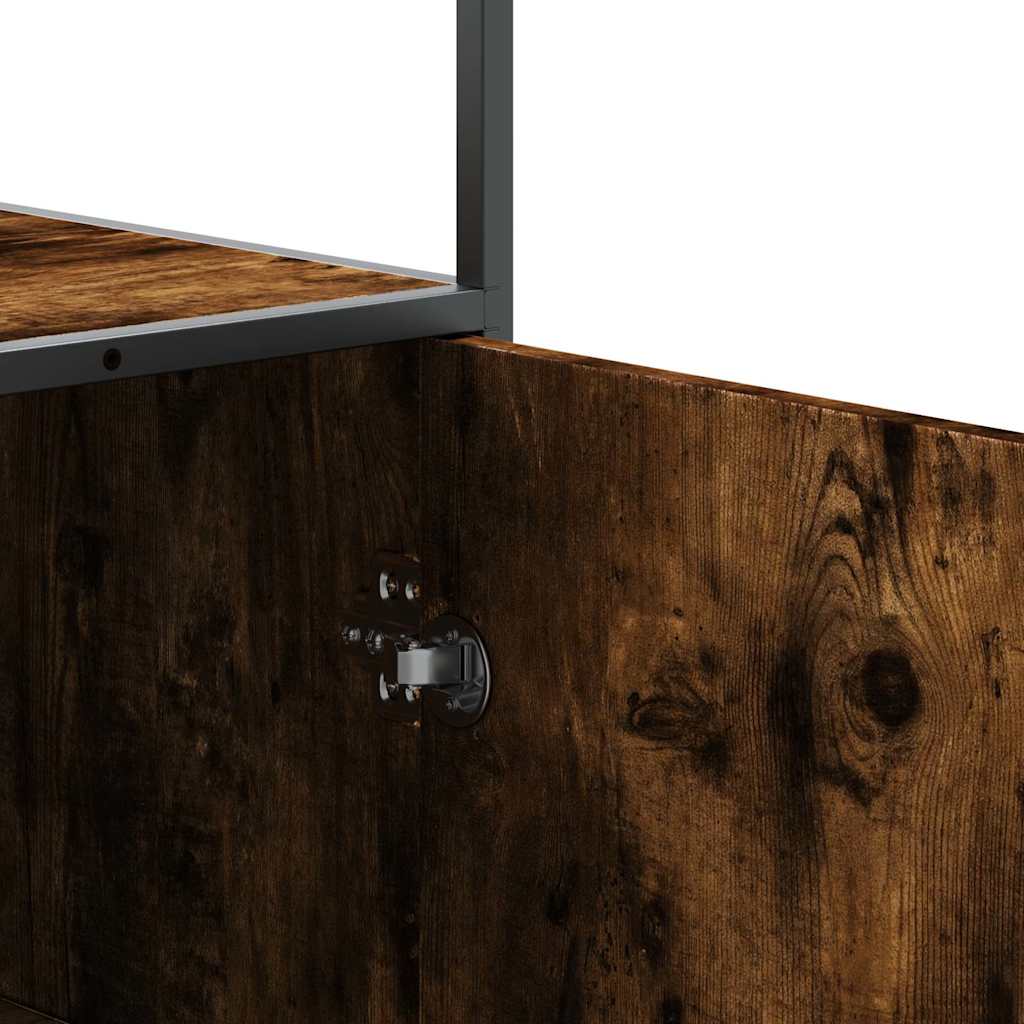 Highboard rūkytas ąžuolas 68x35x139 cm Mediena ir metalas