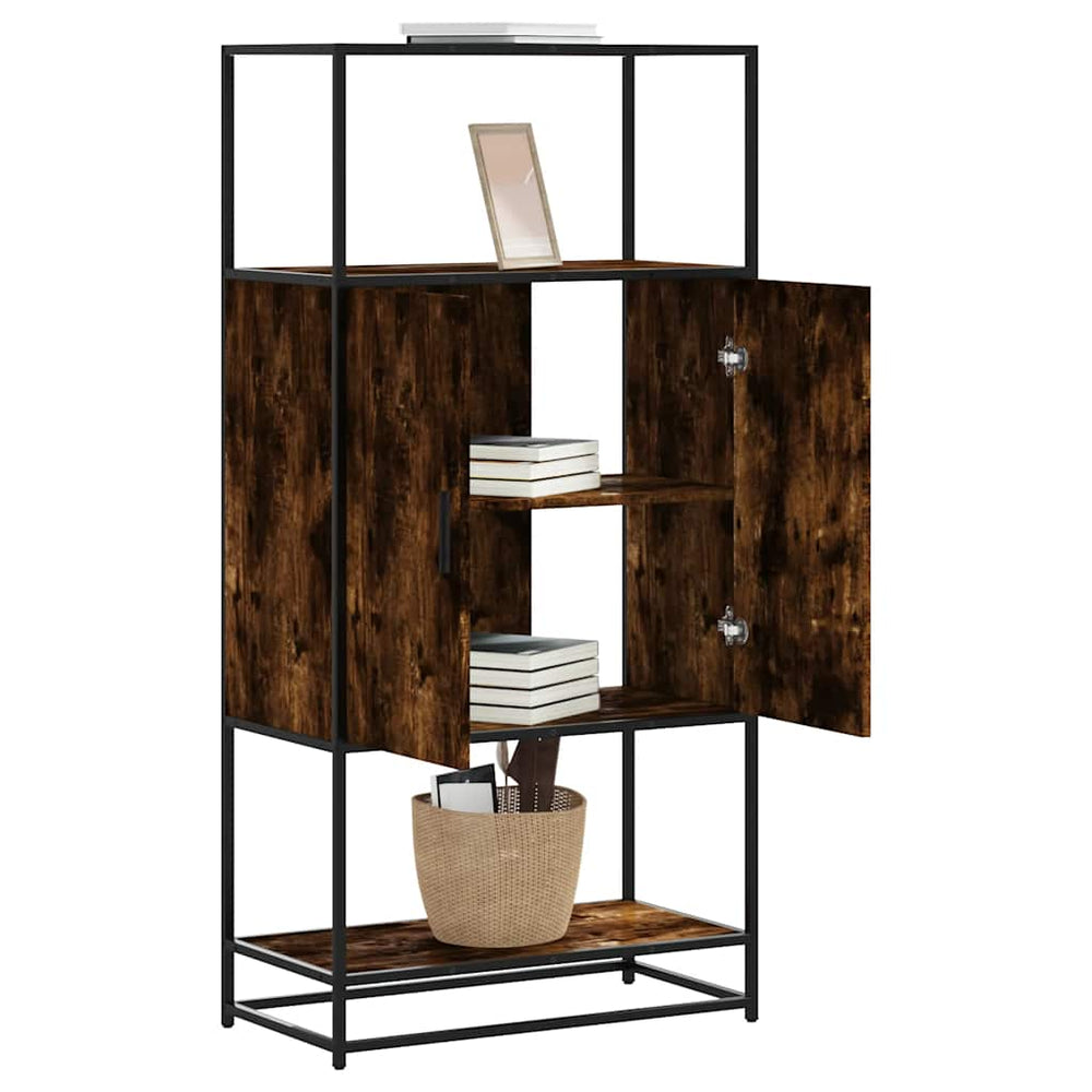 Highboard rūkytas ąžuolas 68x35x139 cm Mediena ir metalas