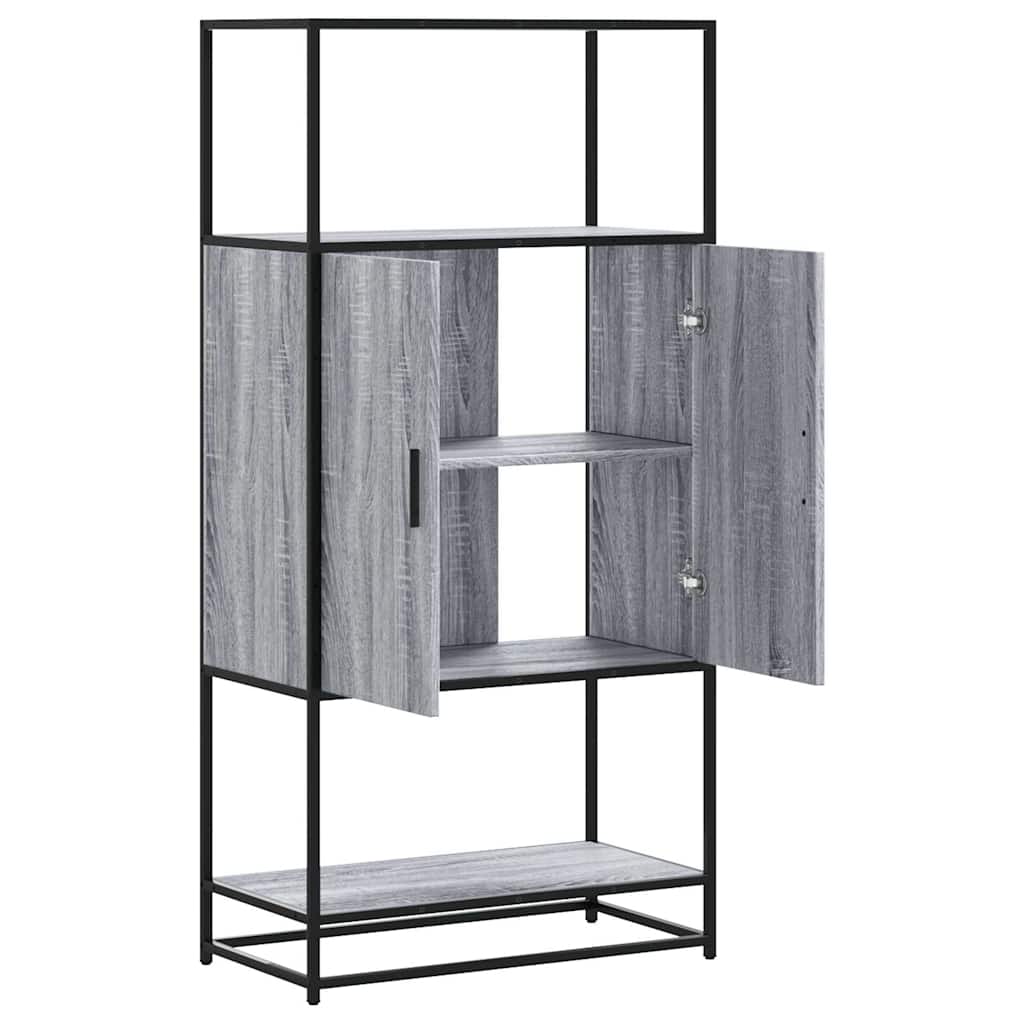 Highboard Pilka Sonoma 68x35x139 cm Mediena ir metalas
