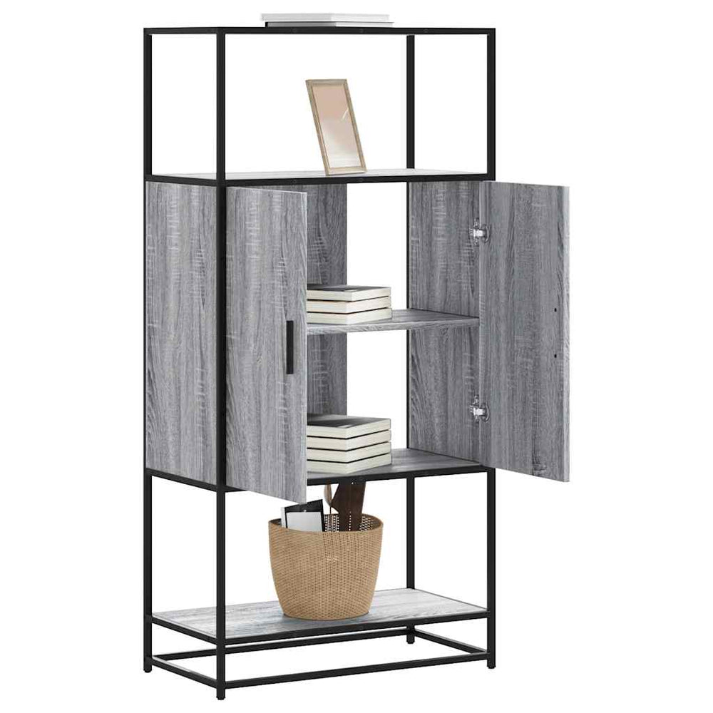 Highboard Pilka Sonoma 68x35x139 cm Mediena ir metalas