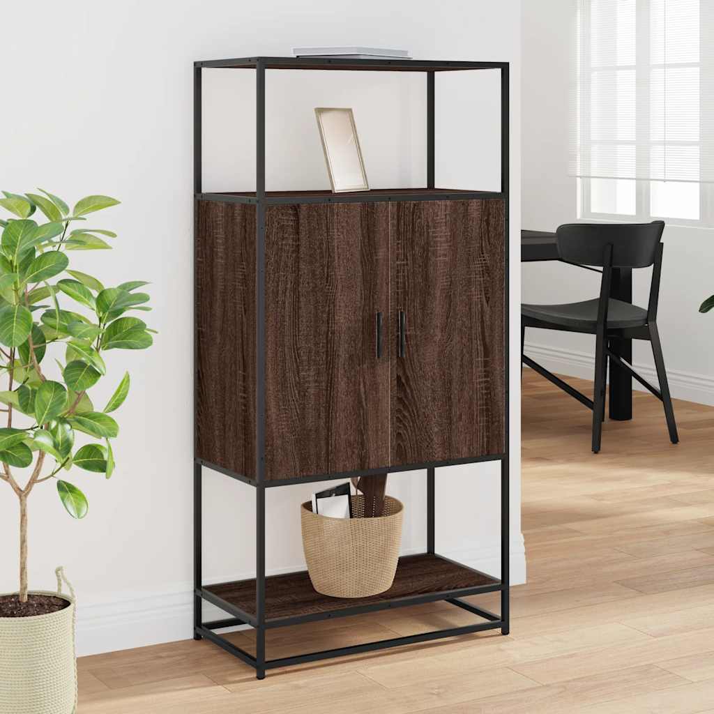 Highboard Rudas ąžuolas 68x35x139 cm Mediena ir metalas