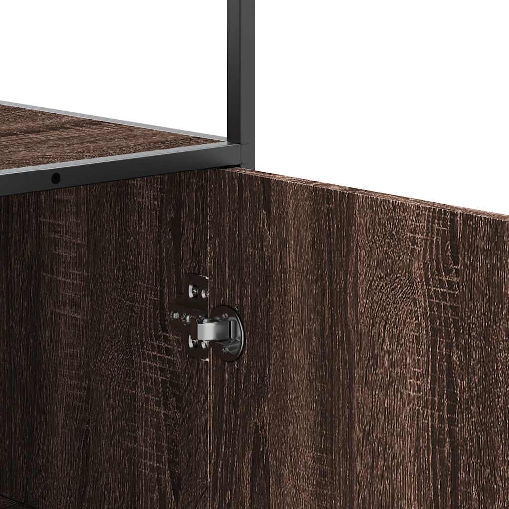 Highboard Rudas ąžuolas 68x35x139 cm Mediena ir metalas