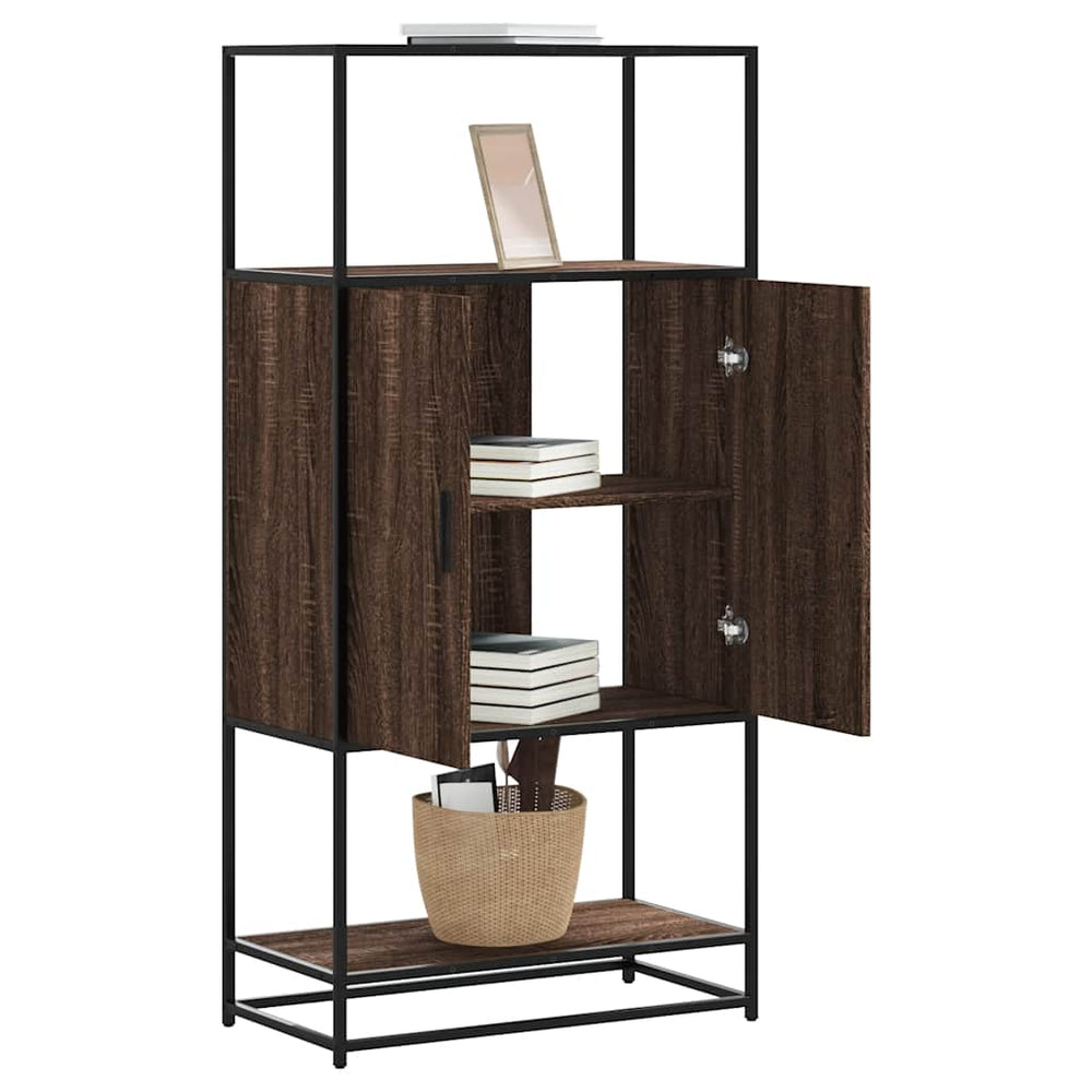 Highboard Rudas ąžuolas 68x35x139 cm Mediena ir metalas