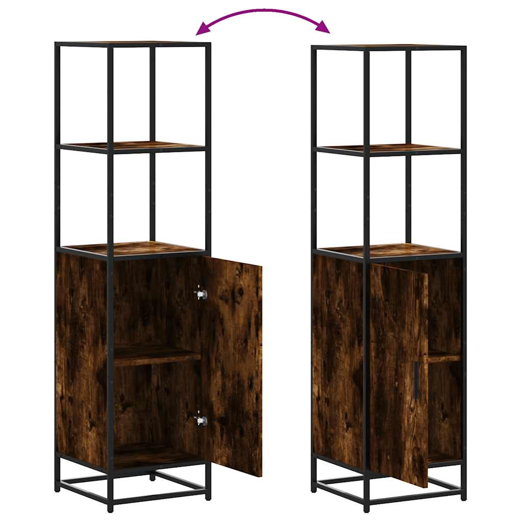 Highboard Rūkytas ąžuolas 35,5x35x139 cm Mediena ir metalas