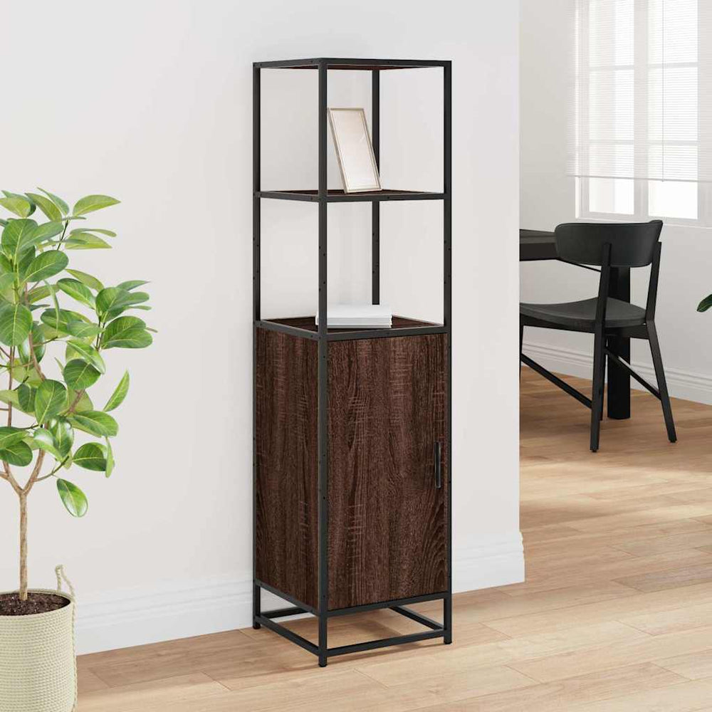 Highboard Rudas ąžuolas 35,5x35x139 cm Mediena ir metalas