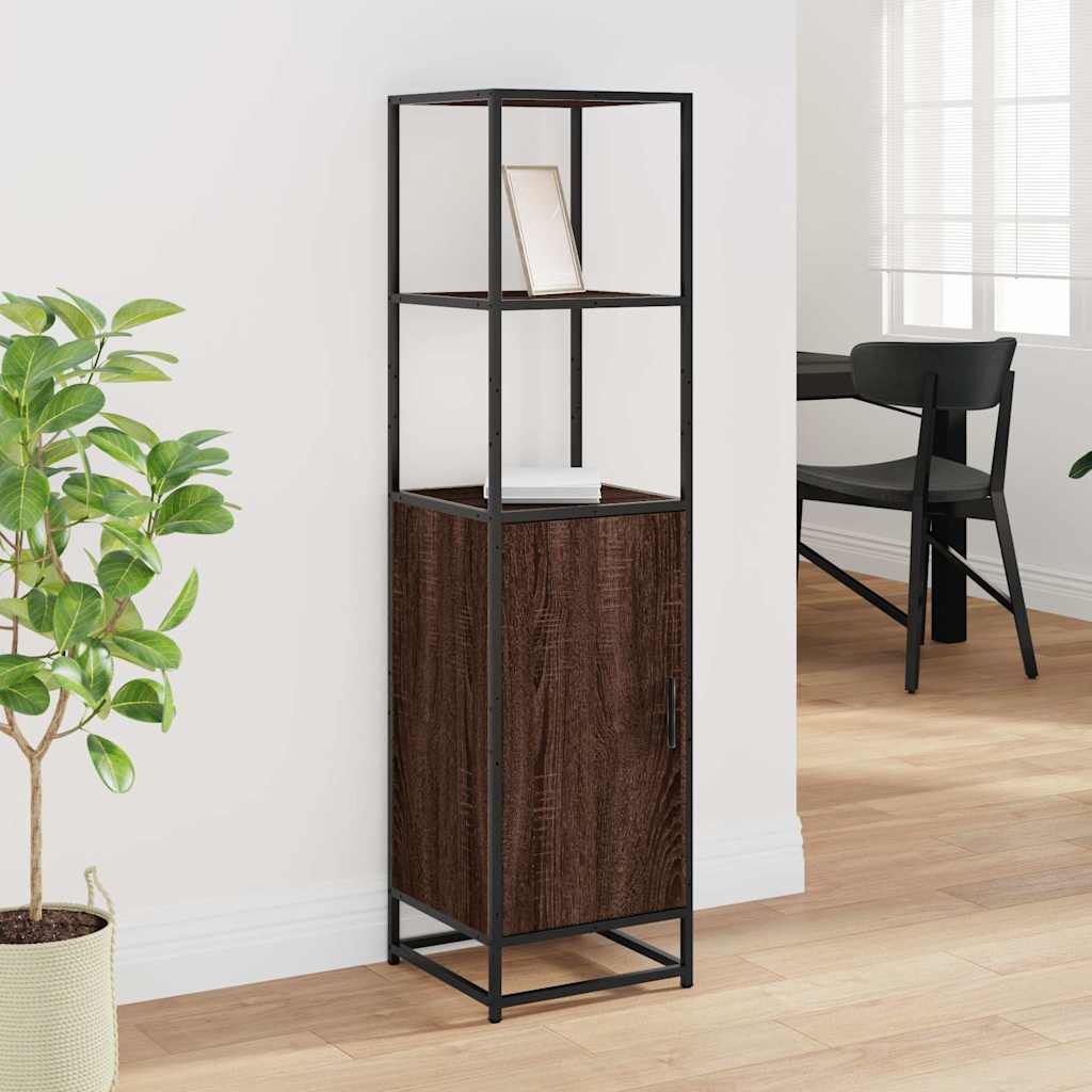 Highboard Rudas ąžuolas 35,5x35x139 cm Mediena ir metalas