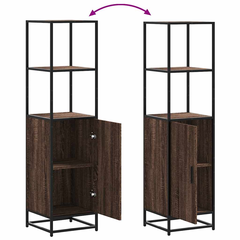 Highboard Rudas ąžuolas 35,5x35x139 cm Mediena ir metalas