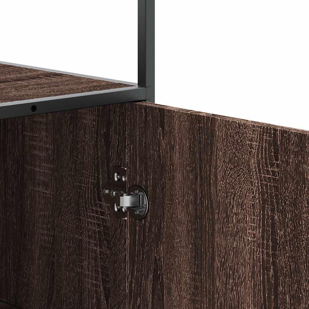 Highboard Rudas ąžuolas 35,5x35x139 cm Mediena ir metalas