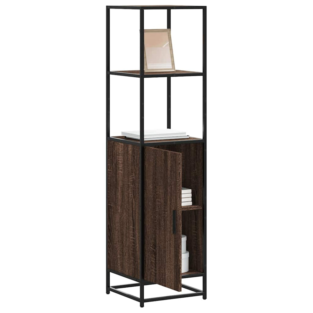Highboard Rudas ąžuolas 35,5x35x139 cm Mediena ir metalas