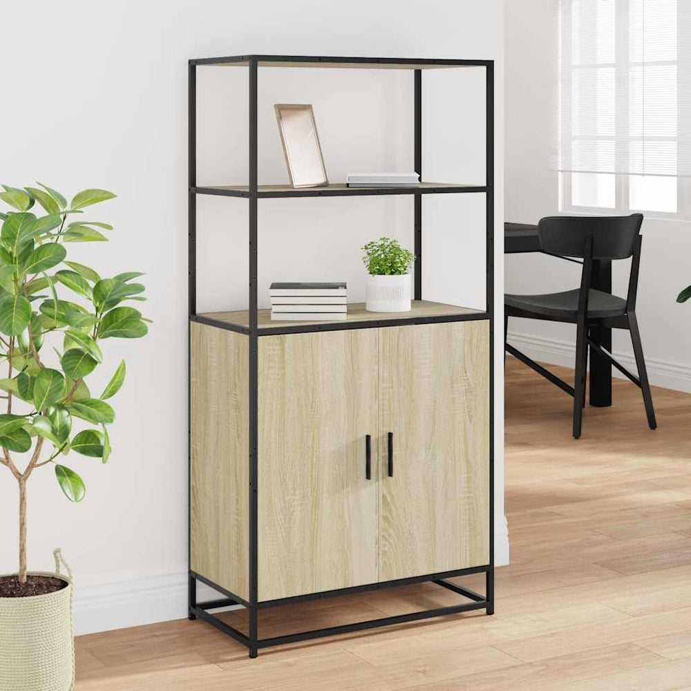 Highboard Sonoma Oak 68x35x139 cm Wood and Metal