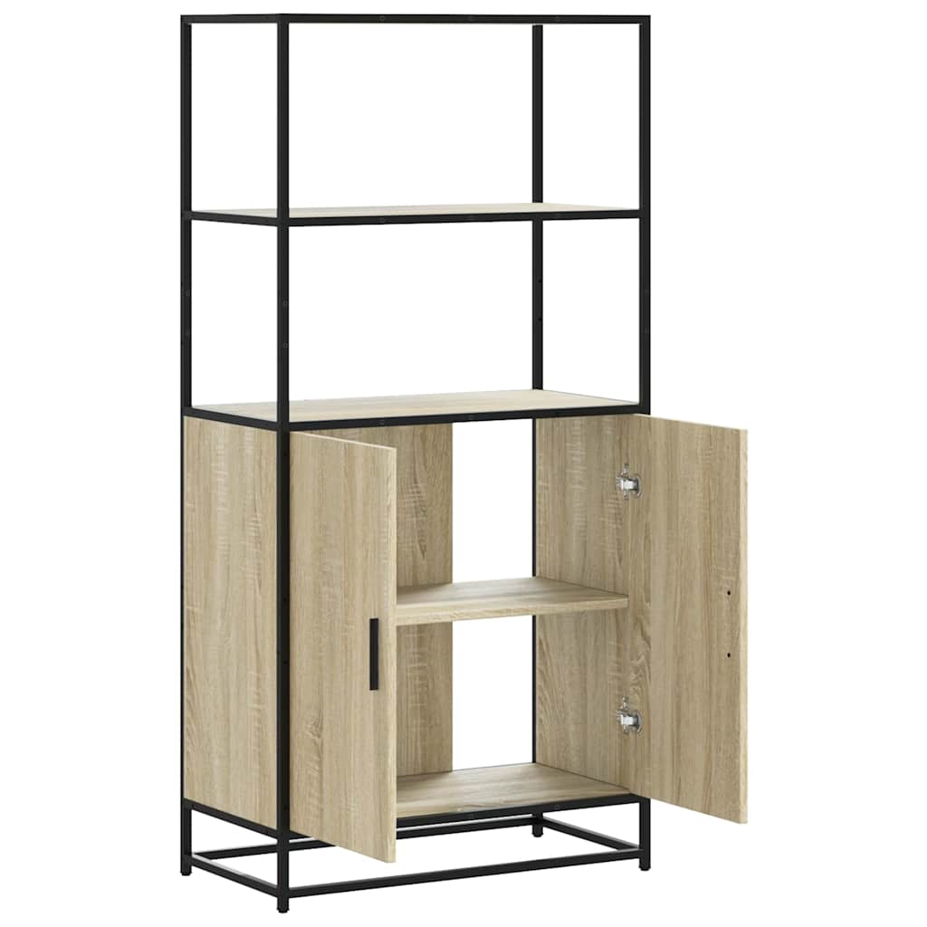 aukšta lenta Sonoma ąžuolas 68x35x139 cm Mediena ir metalas