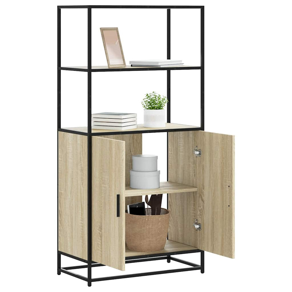 Highboard Sonoma Oak 68x35x139 cm Wood and Metal