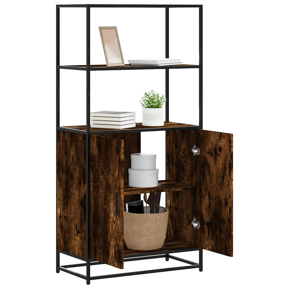 Highboard rūkytas ąžuolas 68x35x139 cm Mediena ir metalas