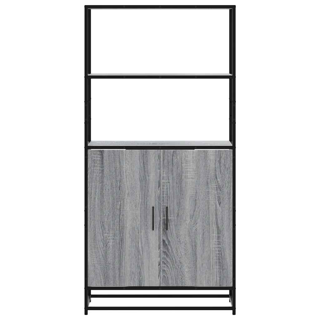 Highboard Pilka Sonoma 68x35x139 cm Mediena ir metalas