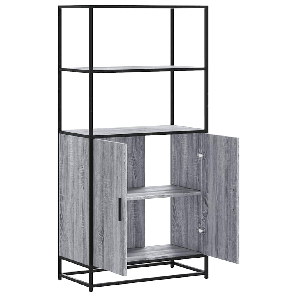 Highboard Pilka Sonoma 68x35x139 cm Mediena ir metalas