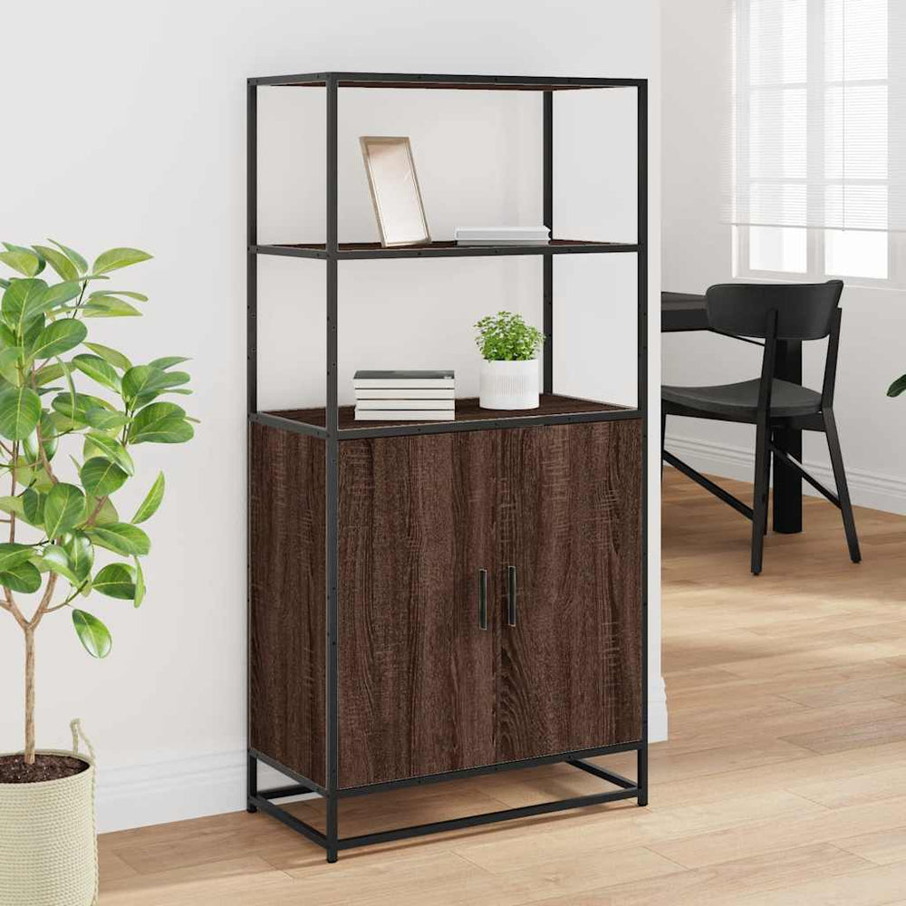 Highboard Rudas ąžuolas 68x35x139 cm Mediena ir metalas