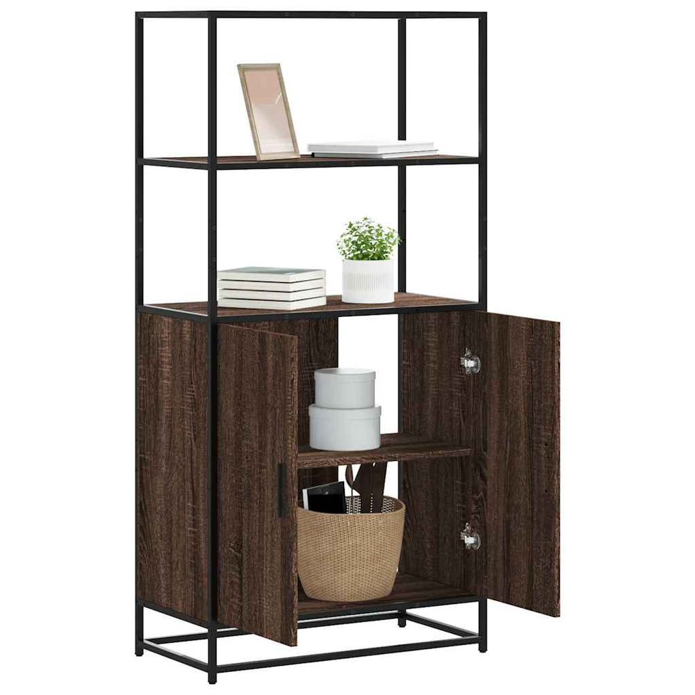 Highboard Rudas ąžuolas 68x35x139 cm Mediena ir metalas