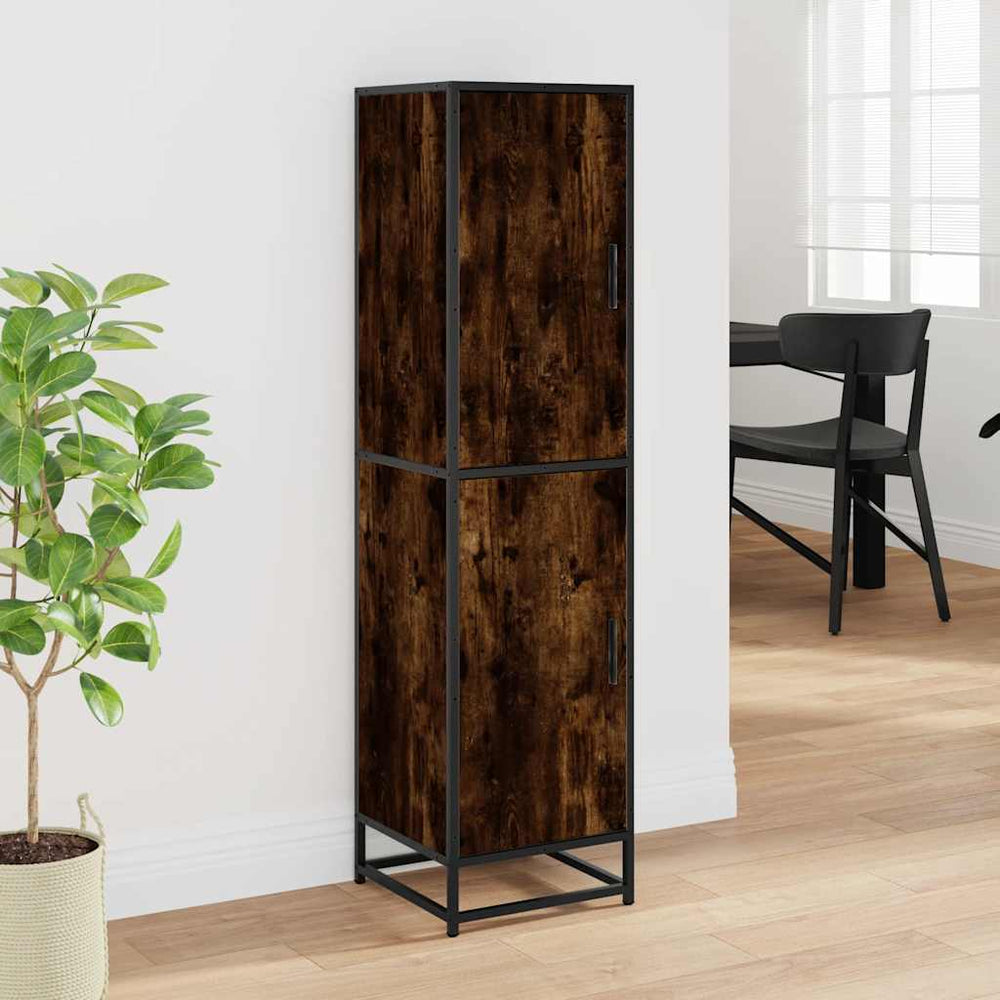 Highboard Rūkytas ąžuolas 35,5x35x139 cm Mediena ir metalas