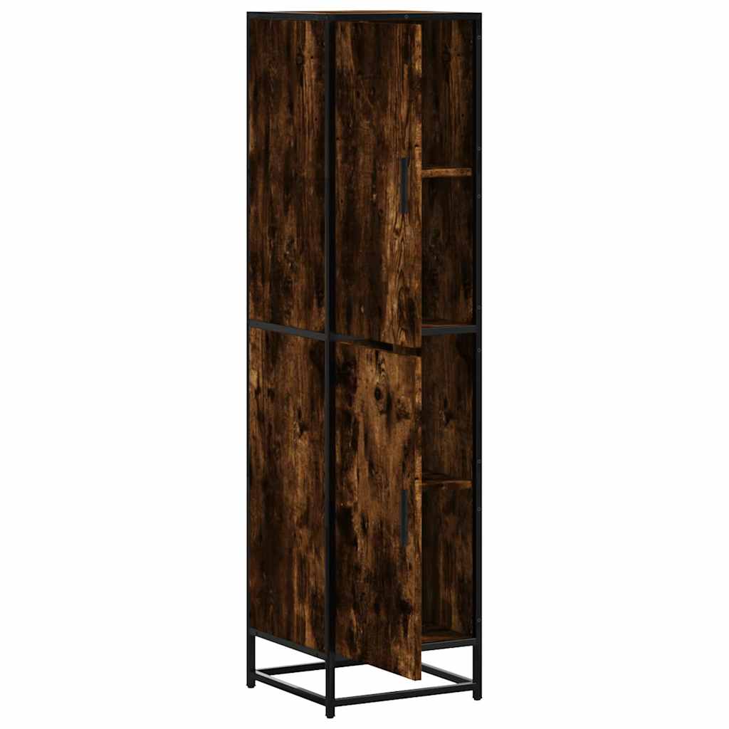 Highboard Rūkytas ąžuolas 35,5x35x139 cm Mediena ir metalas