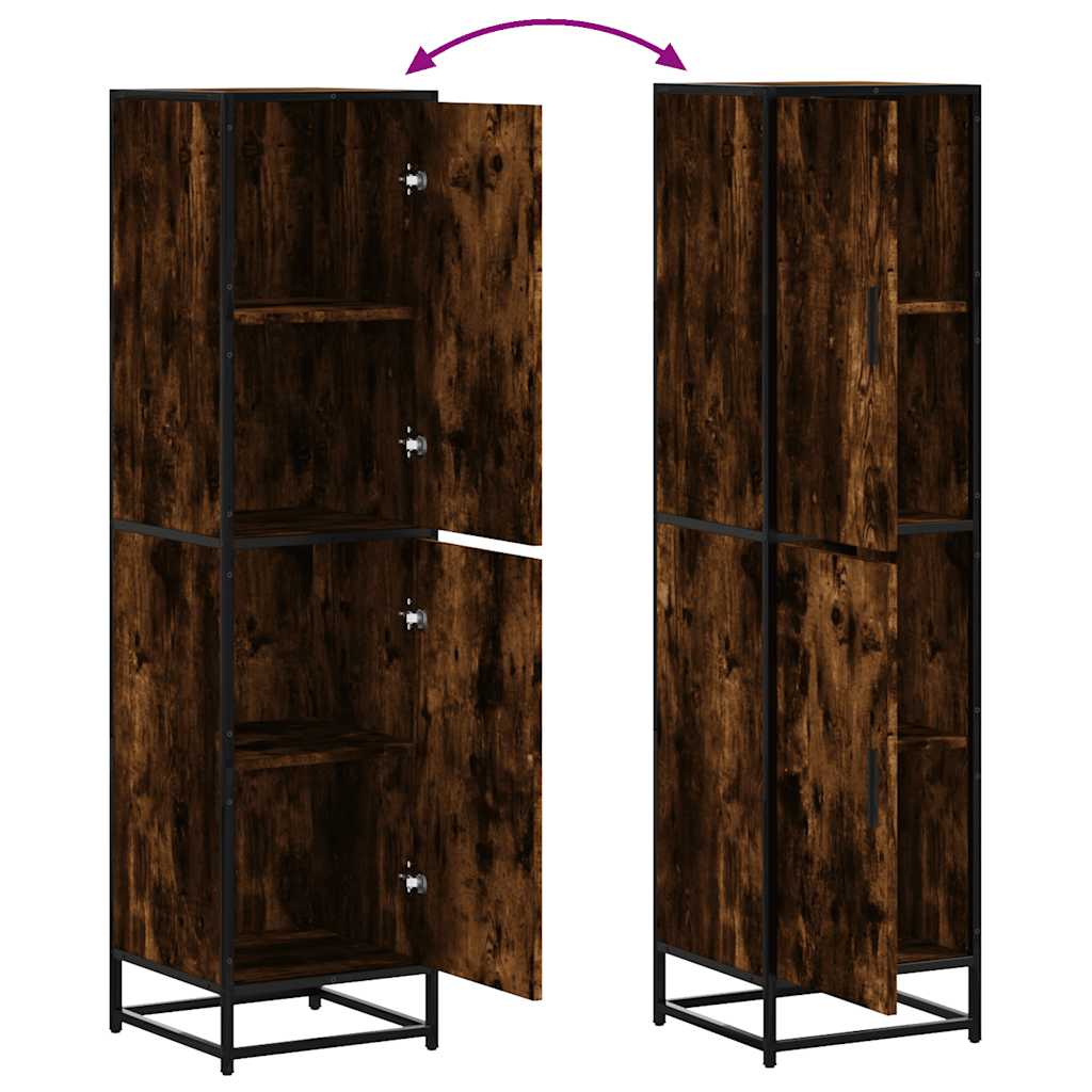Highboard Rūkytas ąžuolas 35,5x35x139 cm Mediena ir metalas