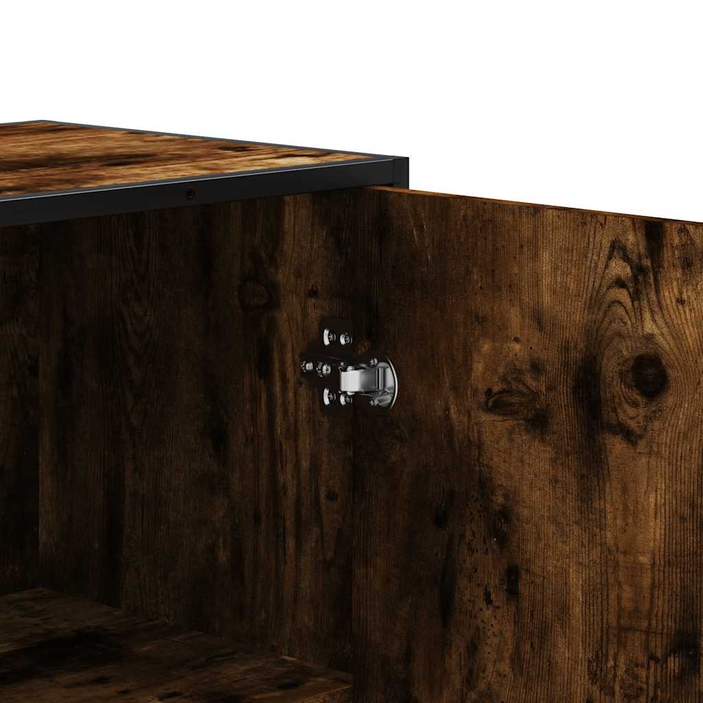 Highboard Rūkytas ąžuolas 35,5x35x139 cm Mediena ir metalas