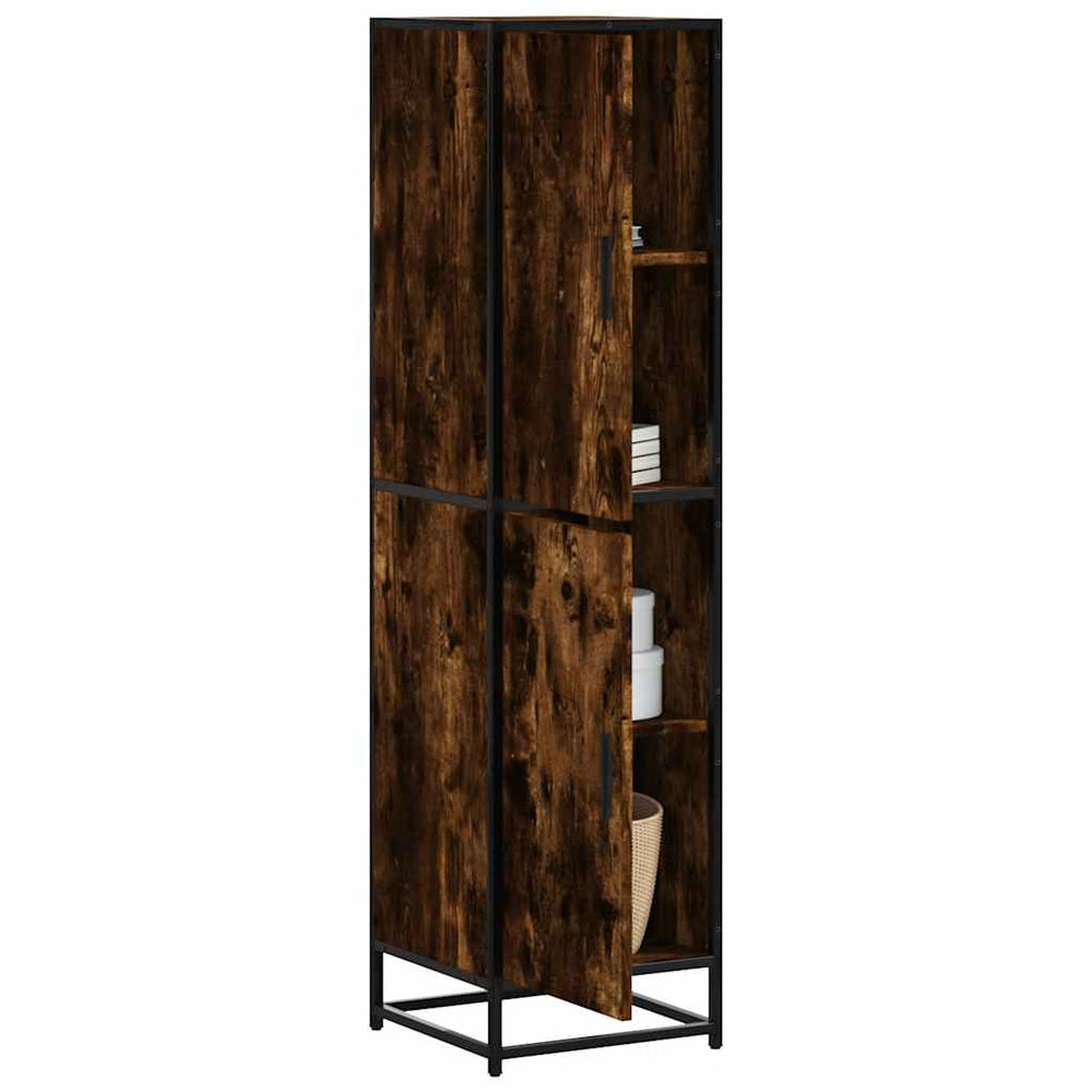 Highboard Rūkytas ąžuolas 35,5x35x139 cm Mediena ir metalas