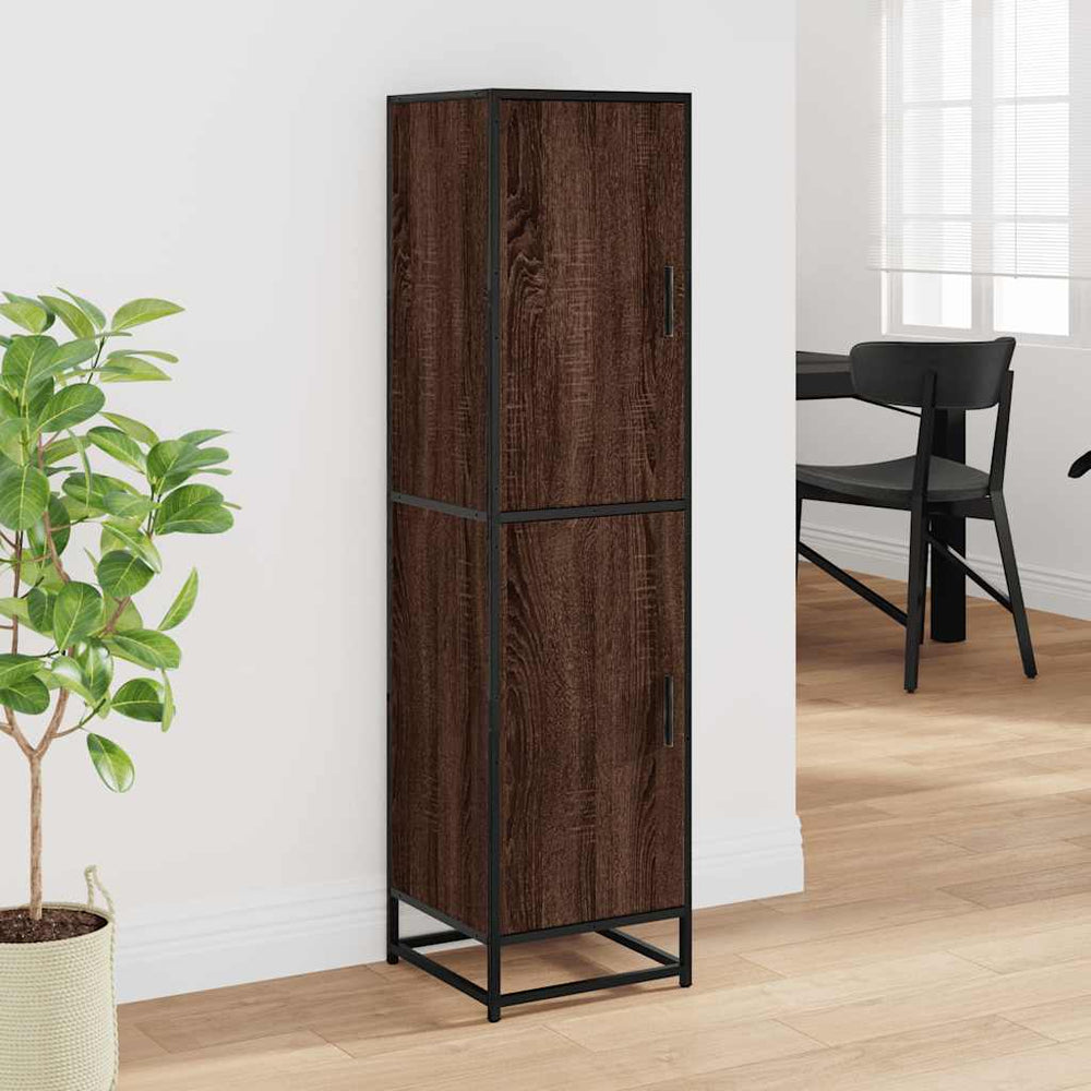 Highboard Rudas ąžuolas 35,5x35x139 cm Mediena ir metalas