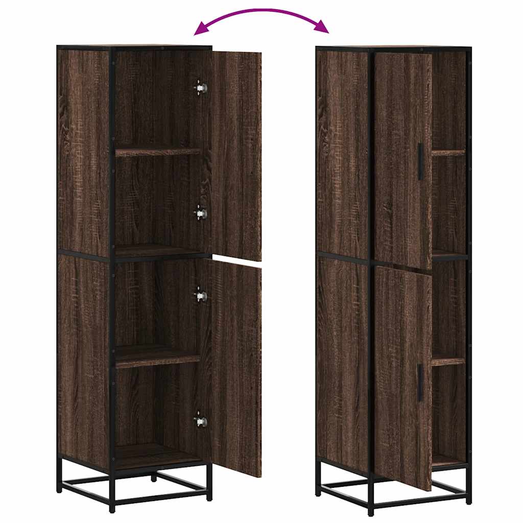 Highboard Rudas ąžuolas 35,5x35x139 cm Mediena ir metalas