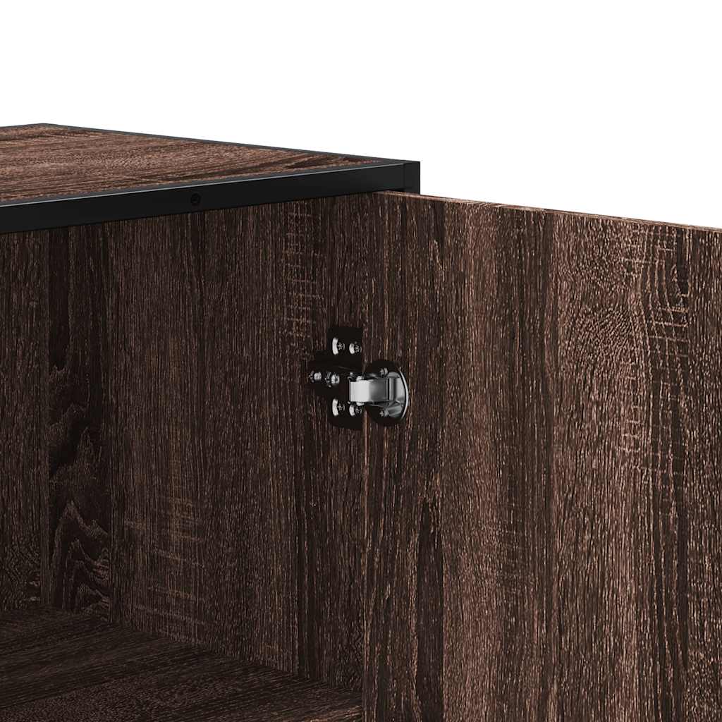 Highboard Rudas ąžuolas 35,5x35x139 cm Mediena ir metalas