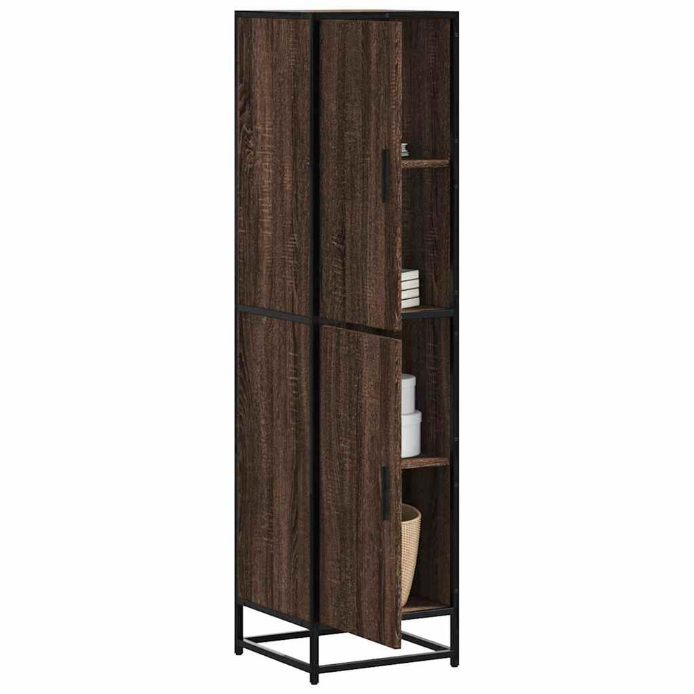 Highboard Rudas ąžuolas 35,5x35x139 cm Mediena ir metalas