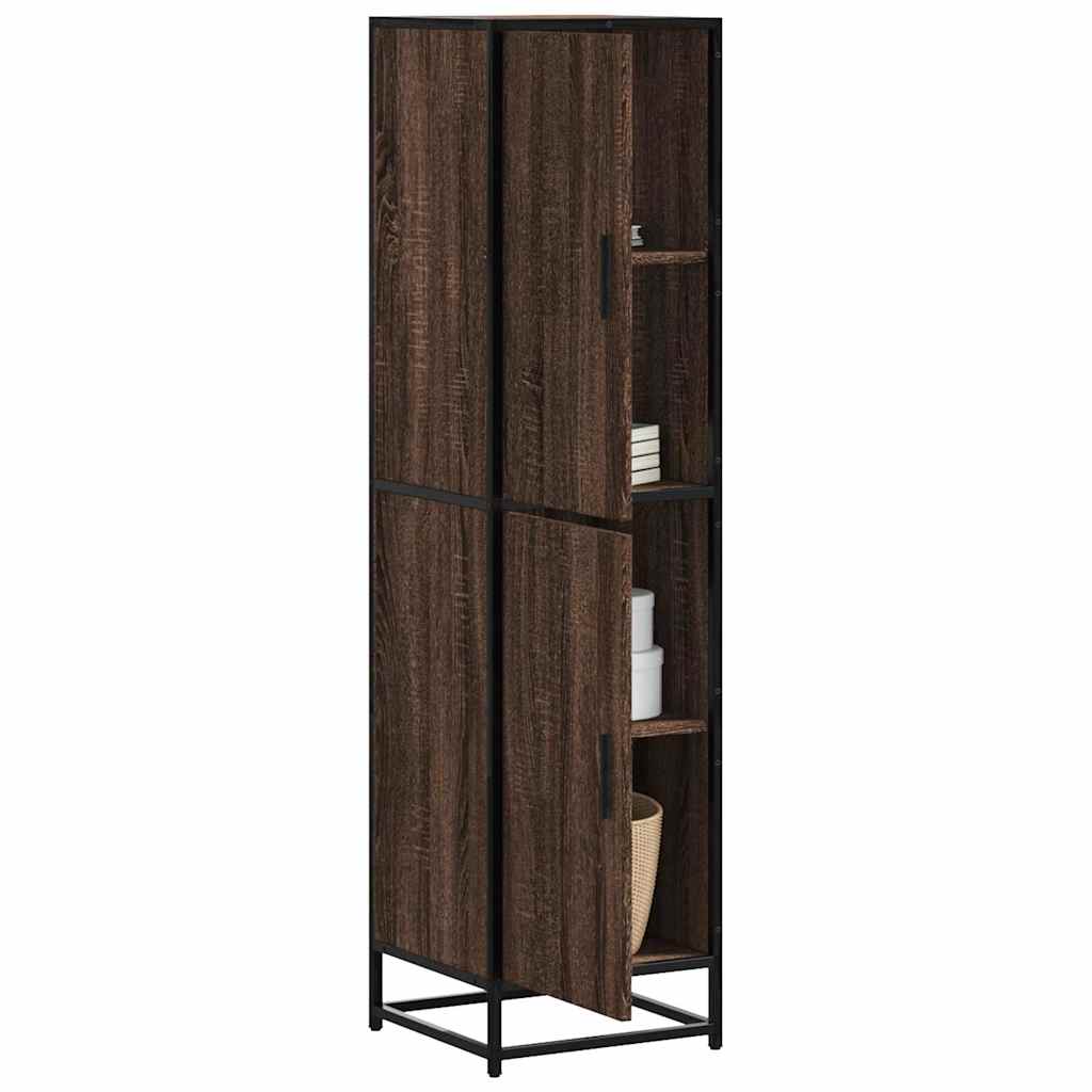 Highboard Rudas ąžuolas 35,5x35x139 cm Mediena ir metalas