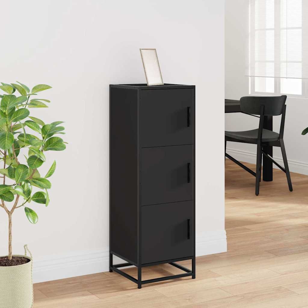 Highboard Black 35,5x35x106,5 cm Mediena ir metalas