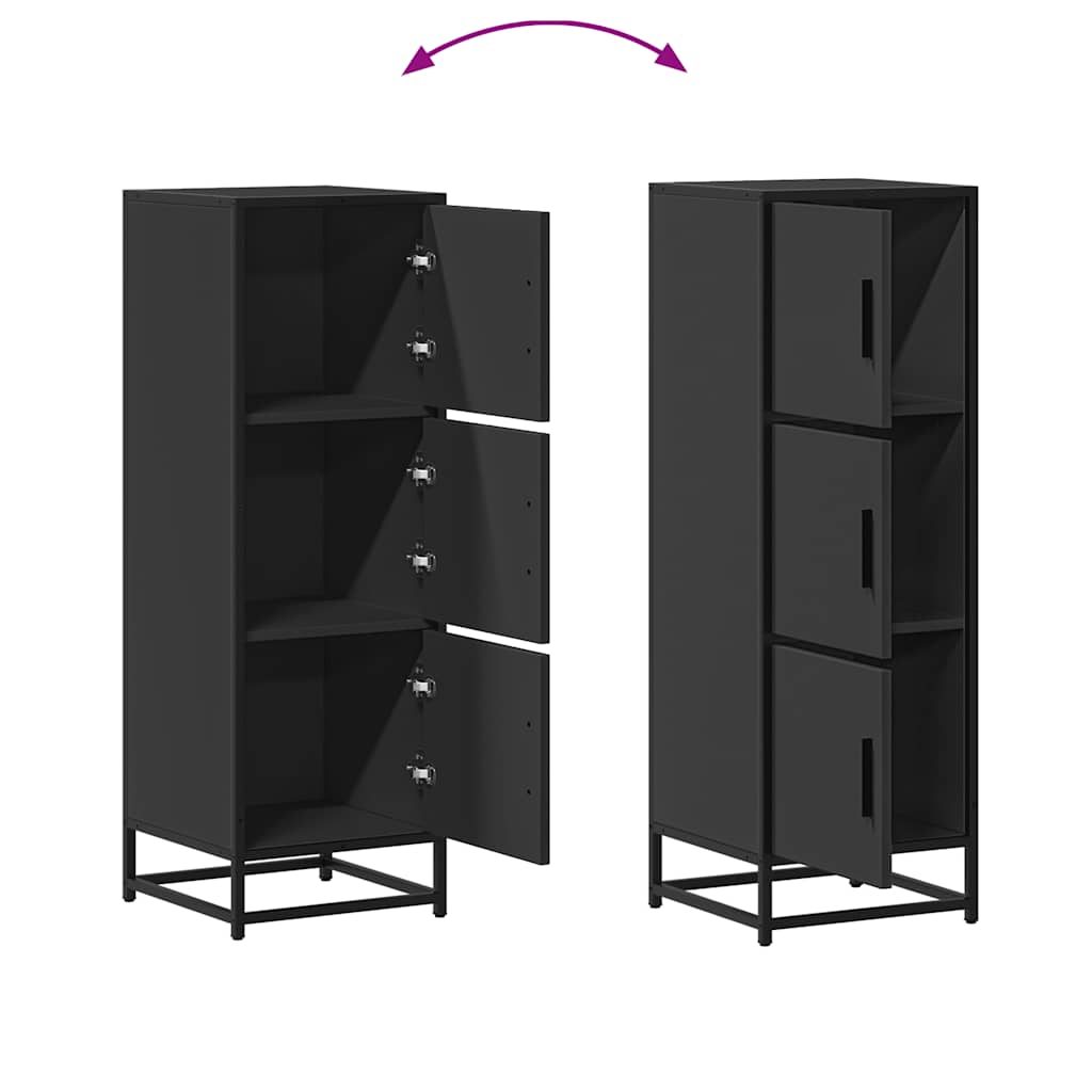 Highboard Black 35,5x35x106,5 cm Mediena ir metalas